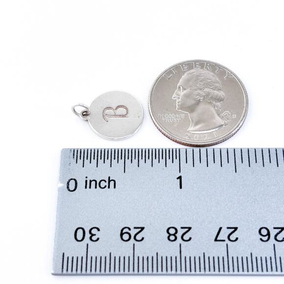 Vintage Stella & Dot Sterling Silver 925 Round Initial “B” Charm Pendant - Picture 7 of 7